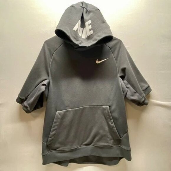 Nike Short Sleeve Hoodie Men's Large Gray Dri-Fit Basketball Activewear Top GUC - Picture 2 of 11
